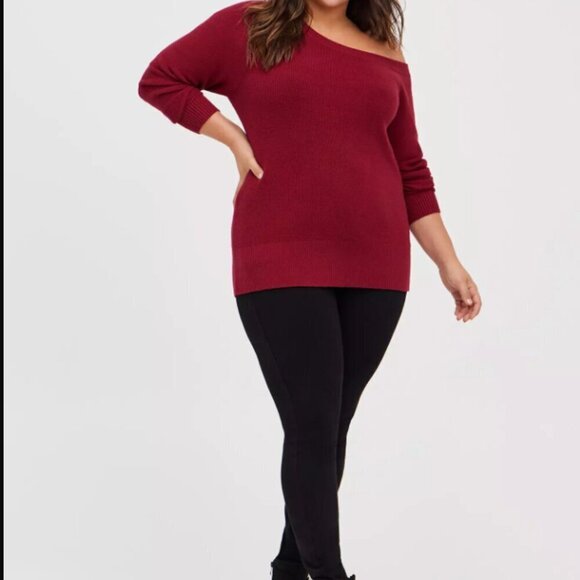 Torrid Pullover Off-Shoulder Sweater red 3x - Picture 3 of 10